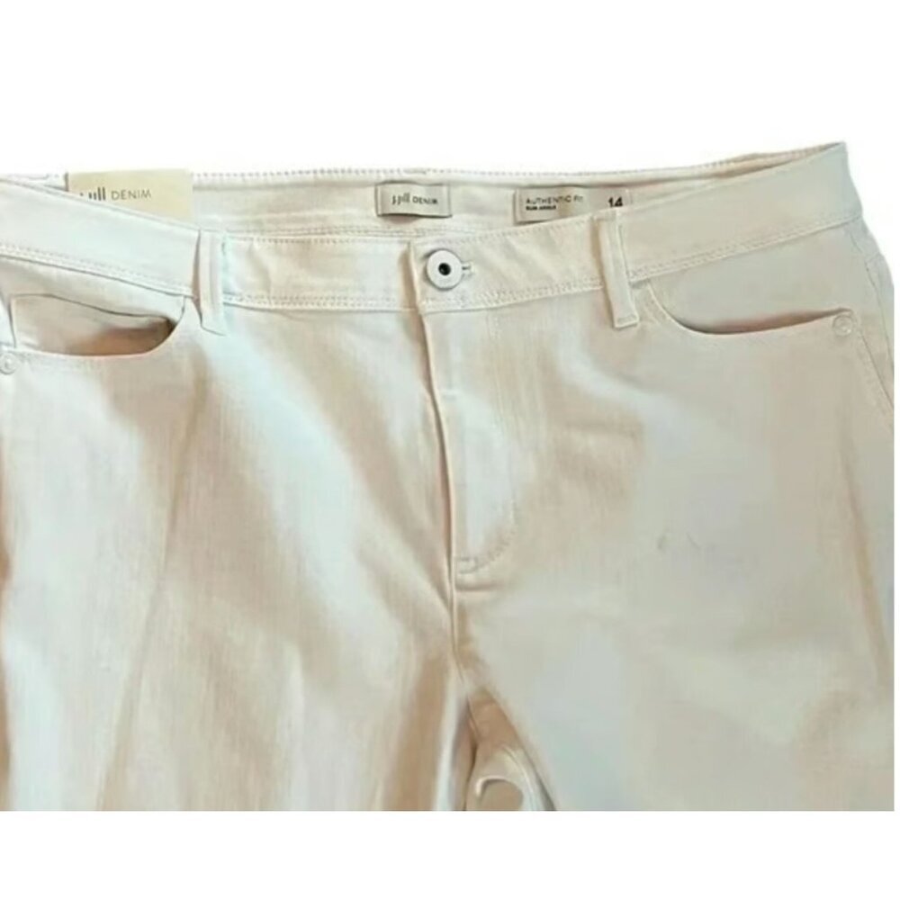 J.Jill Womens Denim Slim Ankle Pants Size 14 White Authentic Fit NWT - Picture 2 of 5